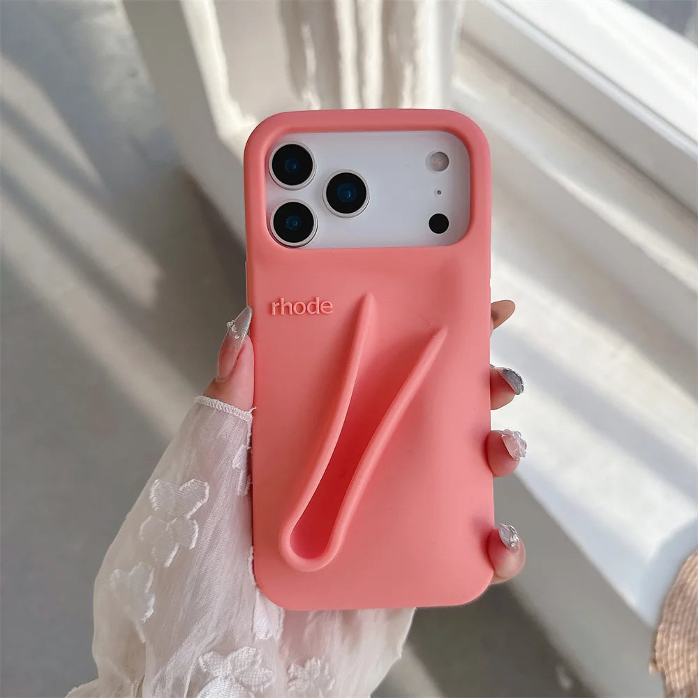 Rhode Lipstick Holder Silicone Phone Case For iPhone
