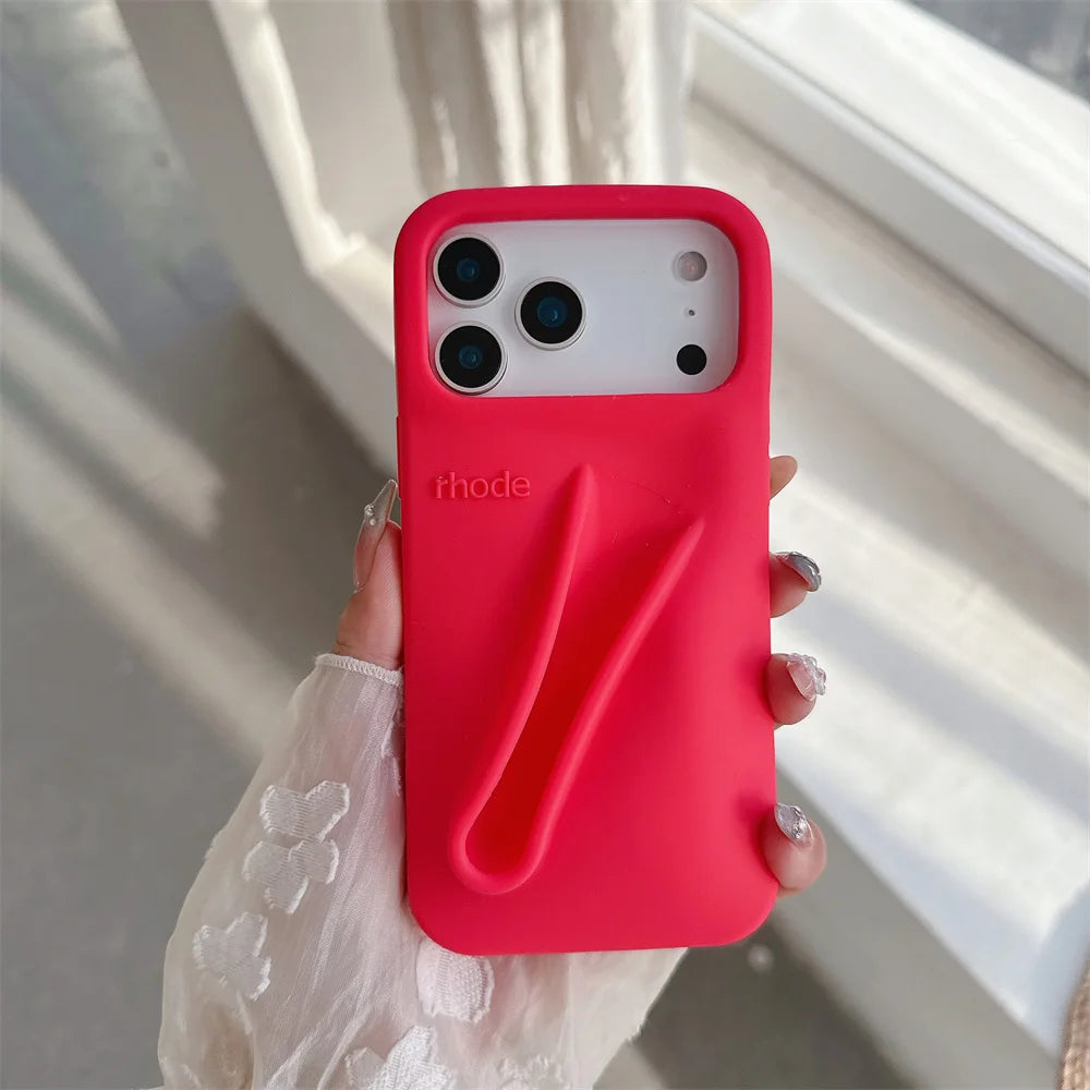 Rhode Lipstick Holder Silicone Phone Case For iPhone