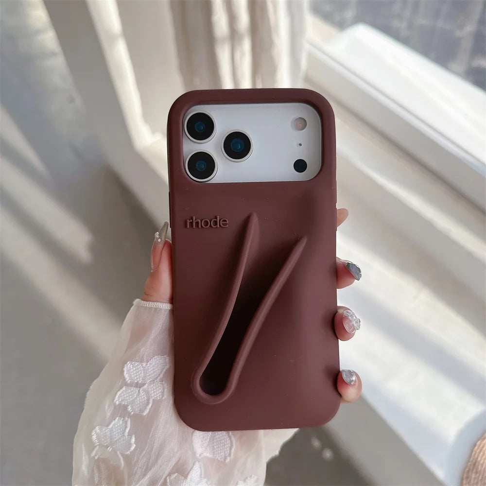 Rhode Lipstick Holder Silicone Phone Case For iPhone