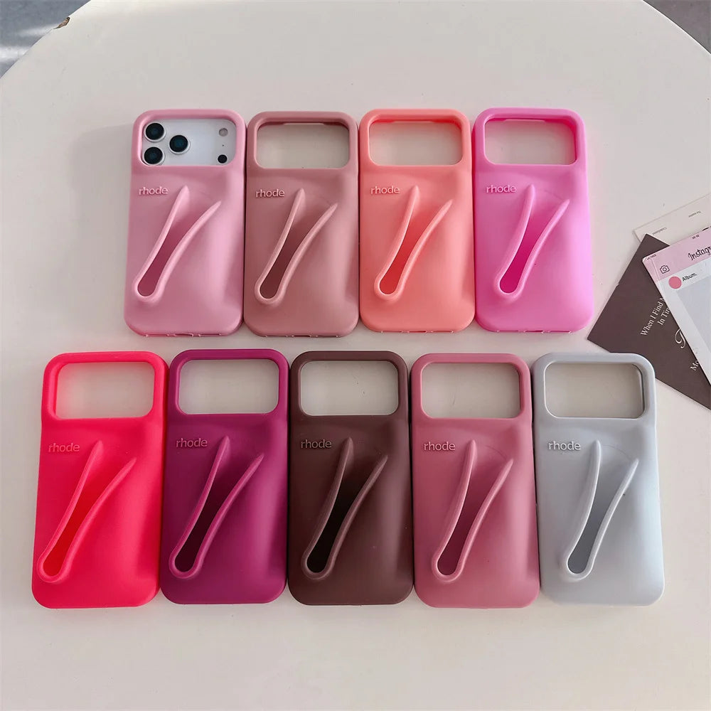 Rhode Lipstick Holder Silicone Phone Case For iPhone