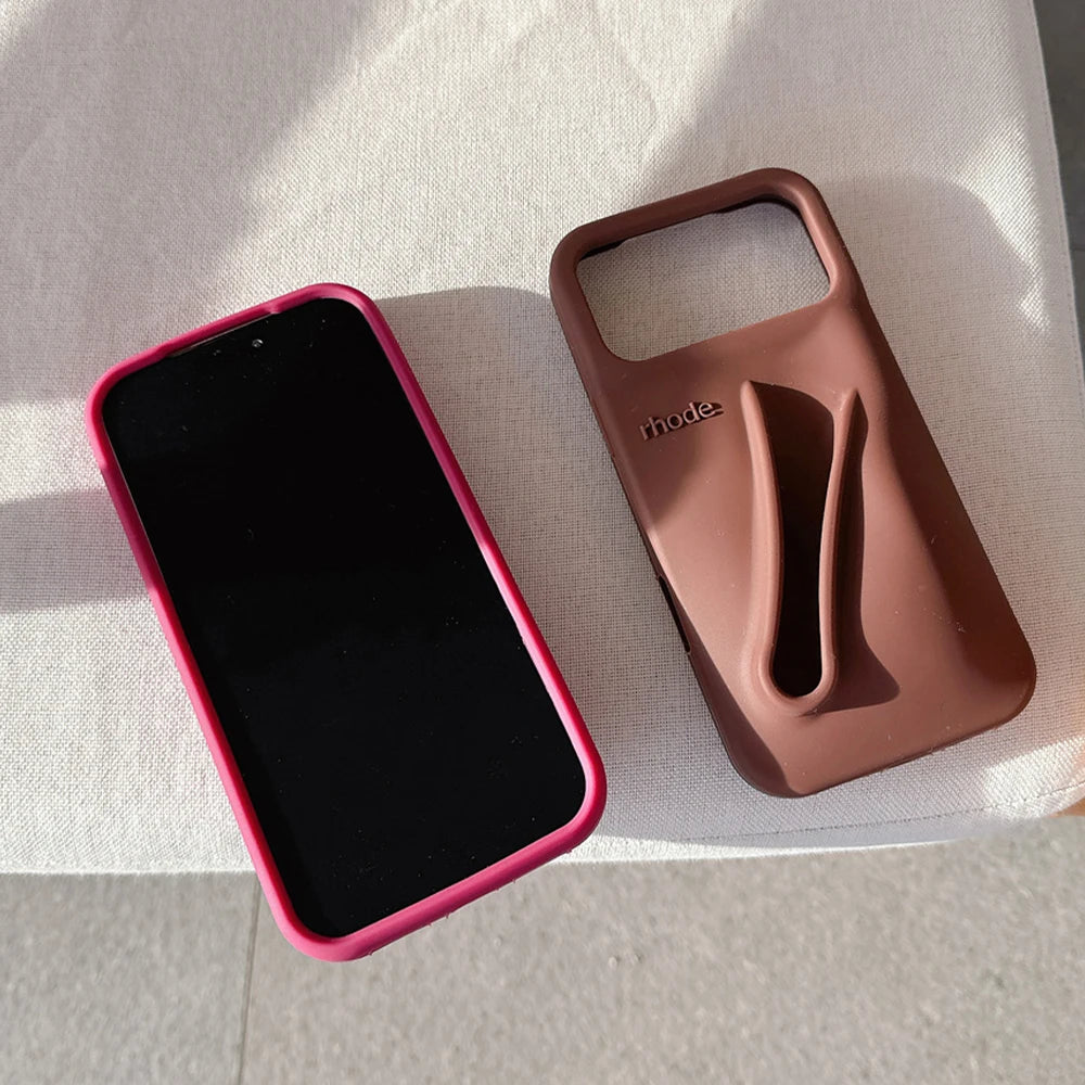 Rhode Lipstick Holder Silicone Phone Case For iPhone