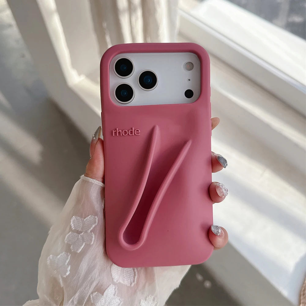 Rhode Lipstick Holder Silicone Phone Case For iPhone