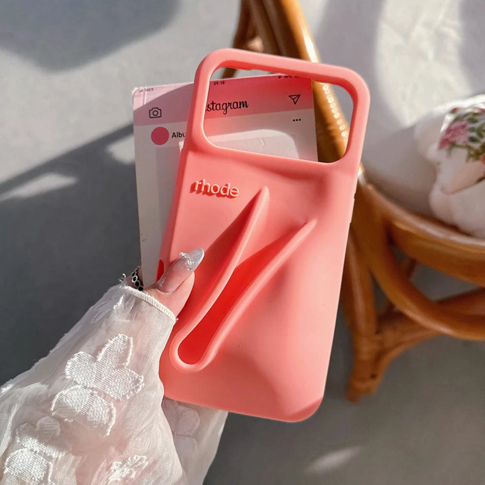 Rhode Lipstick Holder Silicone Phone Case For iPhone