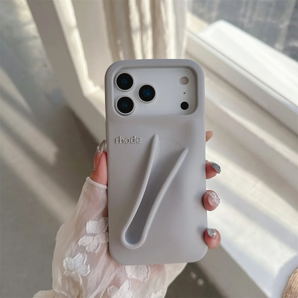 Rhode Lipstick Holder Silicone Phone Case For iPhone
