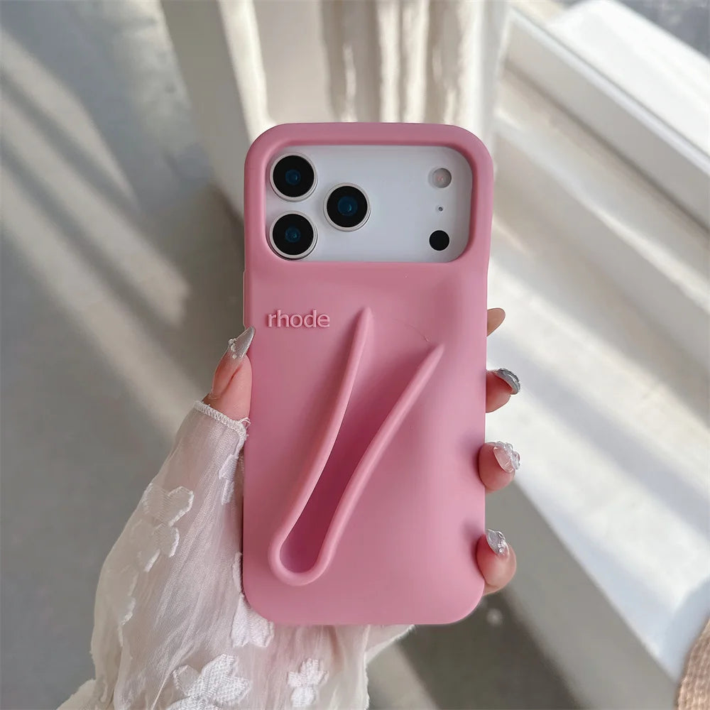 Rhode Lipstick Holder Silicone Phone Case For iPhone