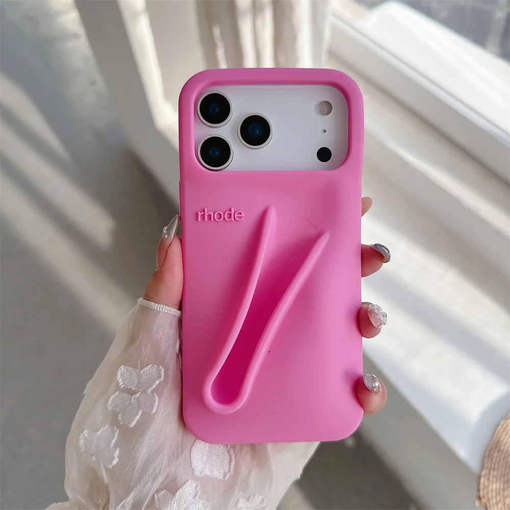 Rhode Lipstick Holder Silicone Phone Case For iPhone