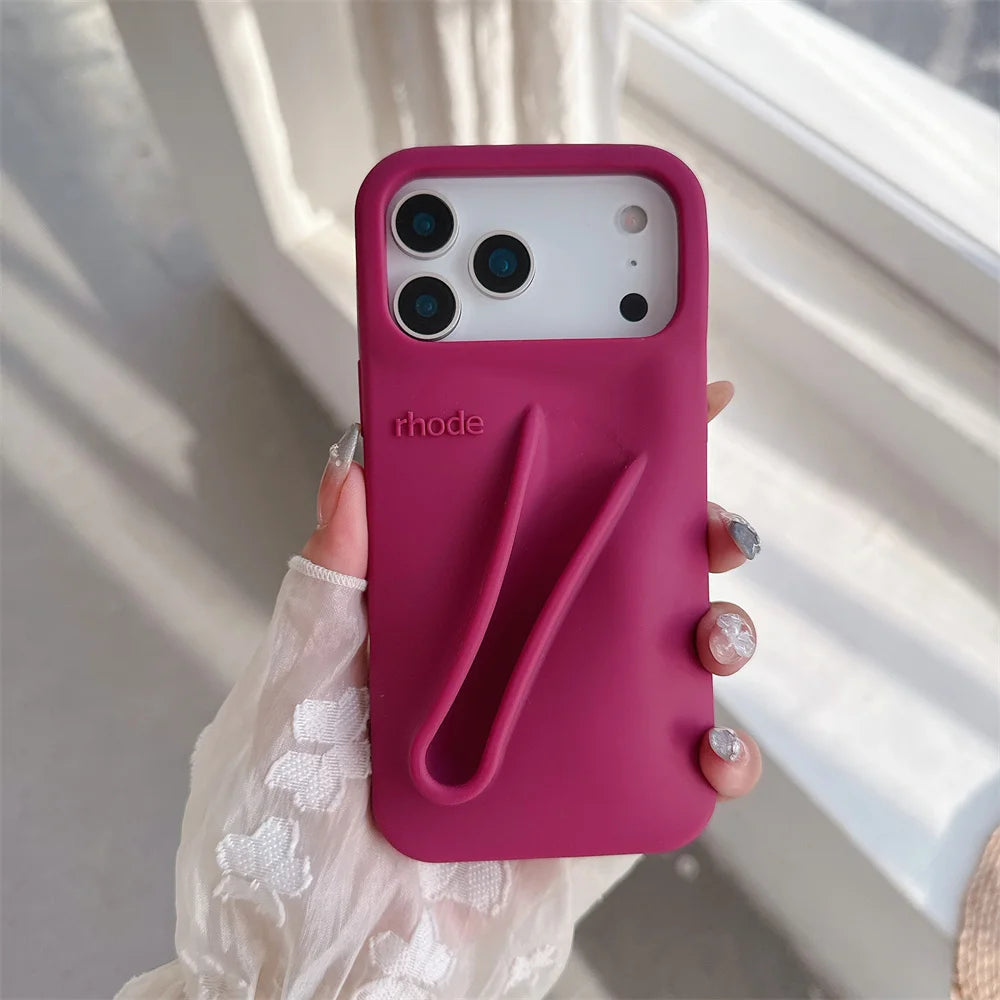 Rhode Lipstick Holder Silicone Phone Case For iPhone