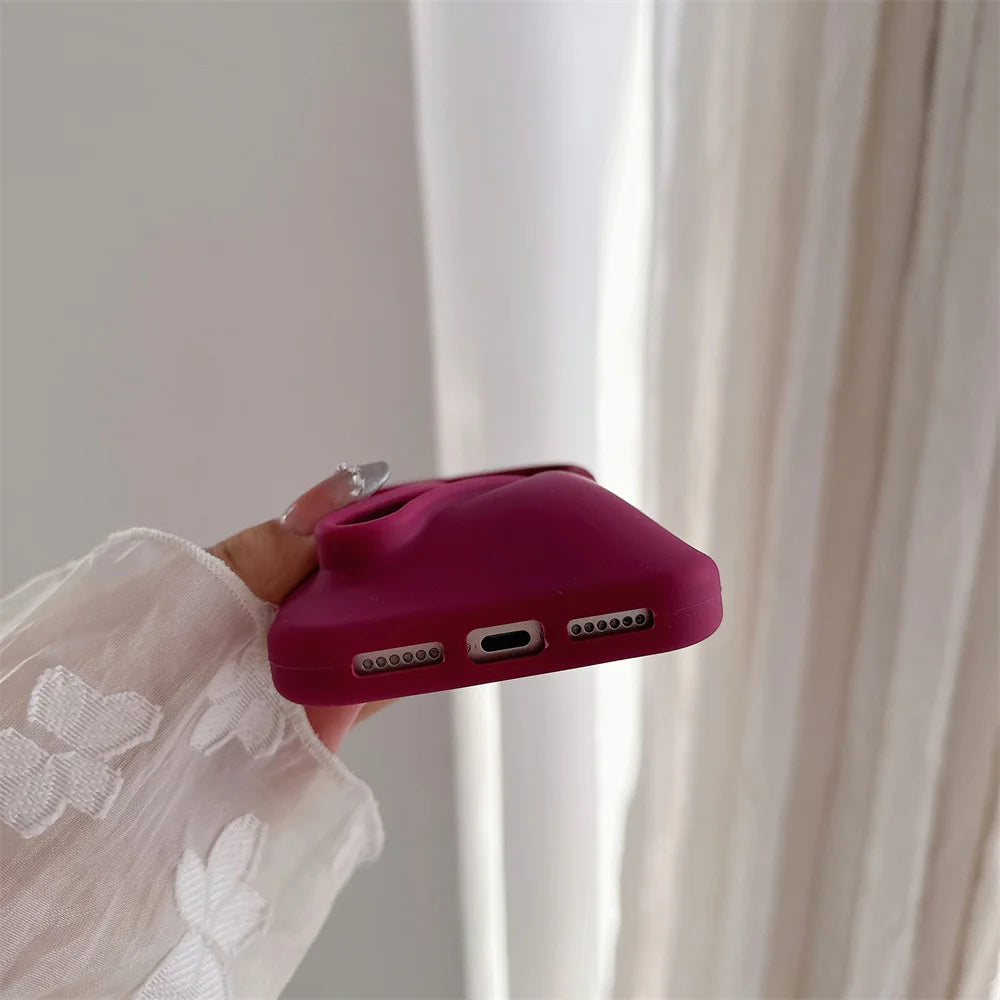 Rhode Lipstick Holder Silicone Phone Case For iPhone